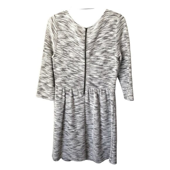 Maison Jules Long Sleeve Scoop Neck Gray/White Metallic Thread Knit Dress Size L - Picture 2 of 13